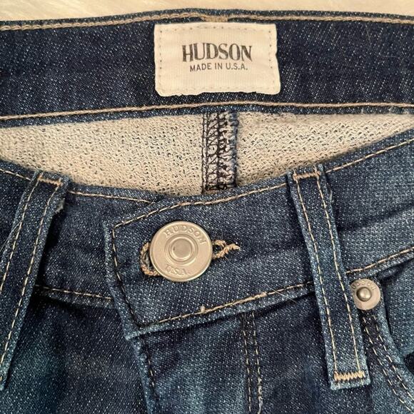 New Hudson Cotton Denim Medium Dark Wash Distressed Casual Skinny Jeans 24 NWOT - Picture 10 of 14